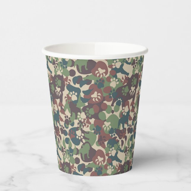 Dog Camouflage Pattern Pappbecher (Links)