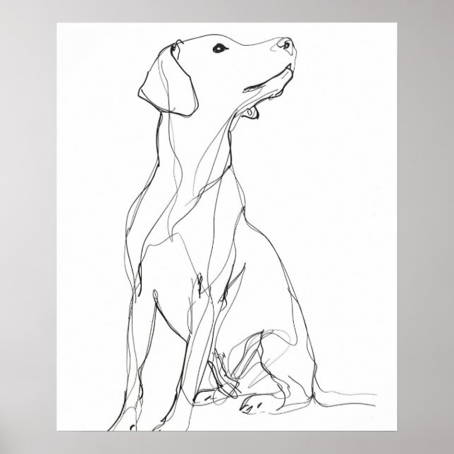 Dog Canine - minimalistische Linie Art III Poster (Vorne)