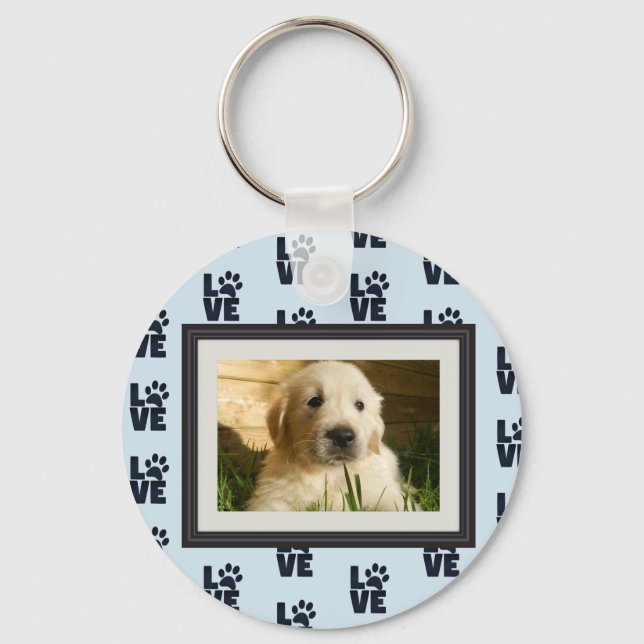 Dog Cat Liebe Paw Print Custom Foto Schlüsselanhänger (Vorderseite)