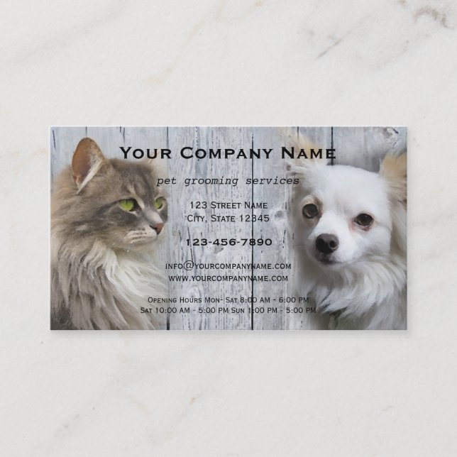 Dog Cat Pet Grooming Salon Visitenkarte (Vorderseite)