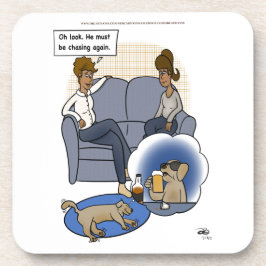 Dog Chasing Dream Beverage Coaster Getränkeuntersetzer