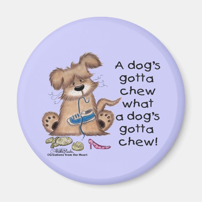 Dog Chews Shoes Magnet (Vorne)