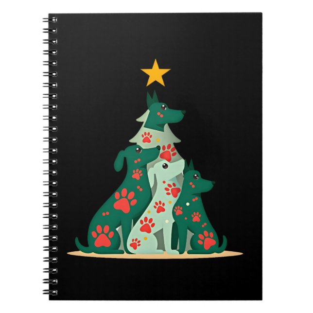 Dog Christmas Tree Shirt - Dog Christmas (3) Notizblock (Vorderseite)