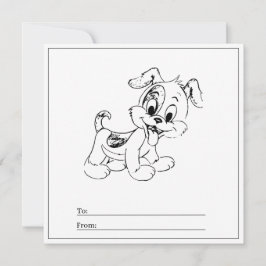 Dog Coloring Page Kid Boy Card Happy Valentine's