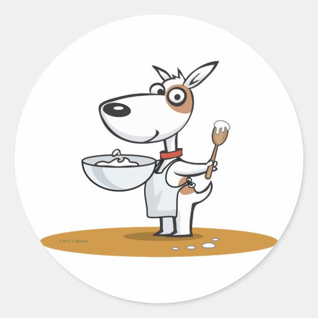 Dog Cook Runder Aufkleber (Vorderseite)