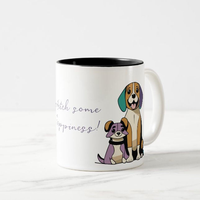 Dog Couple Zweifarbige Tasse (VorderseiteRechts)