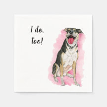 Dog Custom Cocktail Napkin für Hochzeiten