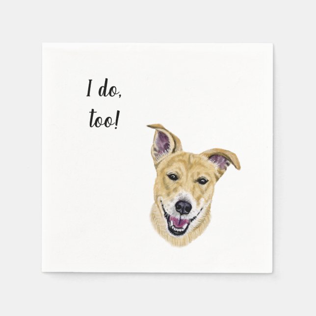 Dog Custom Cocktail Napkin Serviette (Vorderseite)