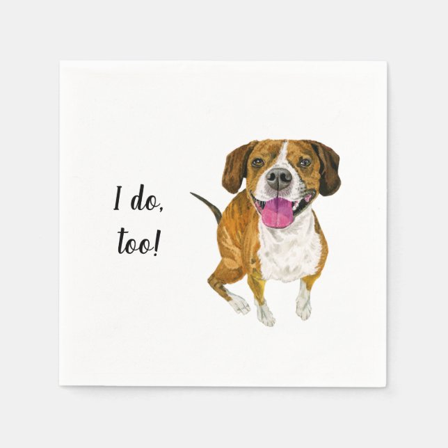 Dog Custom Cocktail Napkin Serviette (Vorderseite)