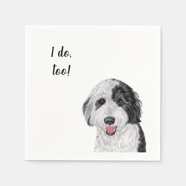 Dog Custom Cocktail Napkin Serviette (Vorderseite)