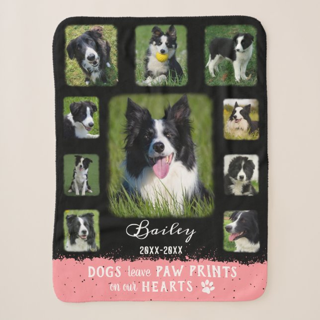 Dog Custom Foto Collage ausgeblendete Grenzen Schw Sherpadecke (Vorderseite)