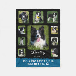 Dog Custom Foto Collage verblasste Grenzen Schwarz Fleecedecke