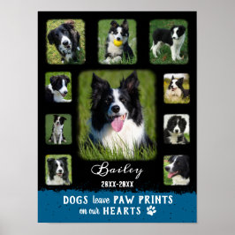 Dog Custom Foto Collage verblasste Grenzen Schwarz Poster
