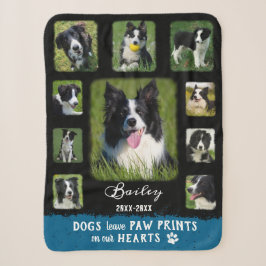 Dog Custom Foto Collage verblasste Grenzen Schwarz Sherpadecke