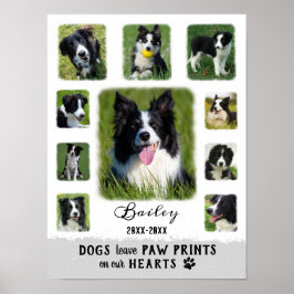 Dog Custom Foto Collage verblasste Grenzen Weiß Gr Poster