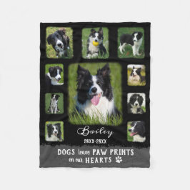 Dog Custom Foto Collage verblichene Grenzen Schwar Fleecedecke