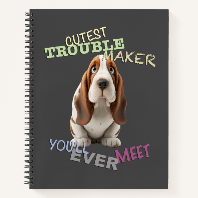 Dog Cuttest Trouble Maker Niedlich Adorable Funny Notizbuch (Vorderseite)