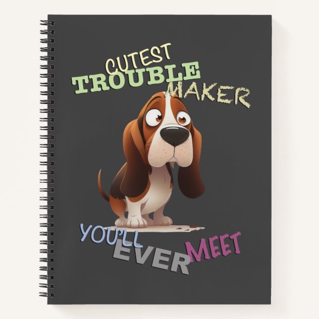Dog Cuttest Trouble Maker Niedlich Adorable Funny Notizbuch (Vorderseite)
