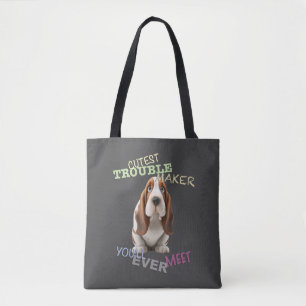 Dog Cuttest Trouble Maker Niedlich Adorable Funny Tasche