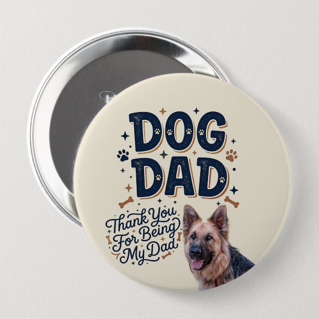 Dog Dad Button - Süßes Lustiges Benutzerdefinierte (Vorne & Hinten)