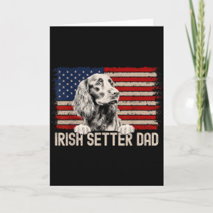 Dog Dad Ever Amerikanische Flagge - Irish Setter D Karte
