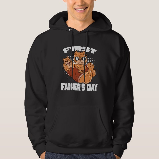 Dog Dad First Father s Day Hoodie (Vorderseite)