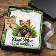 Dog Dad Funny Real Men Love Yorkies  