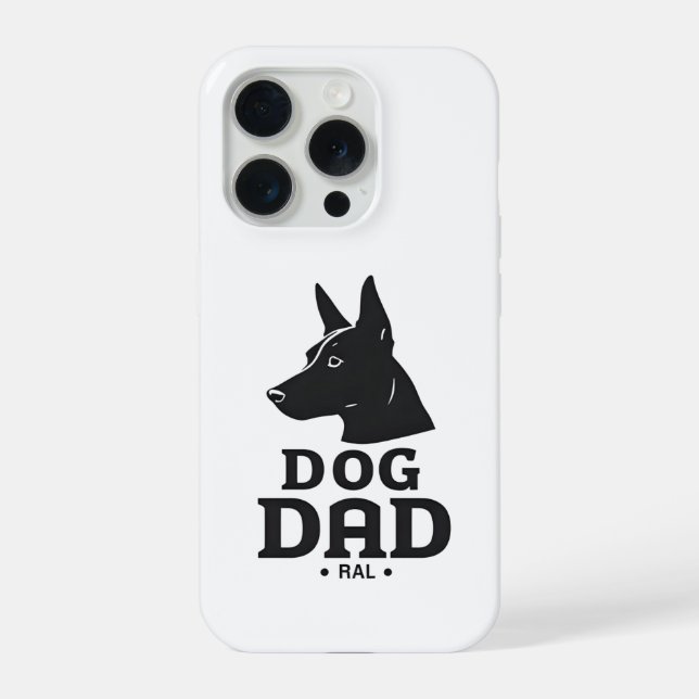 Dog Dad Gifts for Him – Funny & Custom Gea iPhone 15 Pro Hülle (Rückseite)