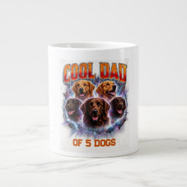 Dog Dad Portrait Personalized Number Custom Design Jumbo-Tasse