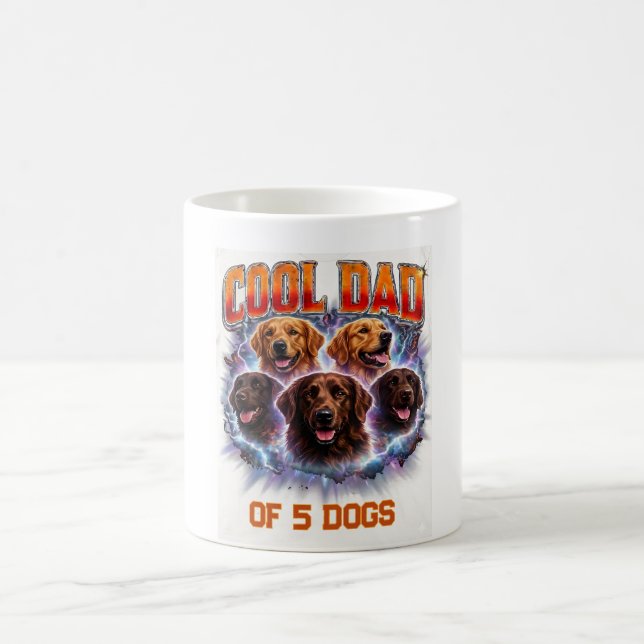 Dog Dad Portrait Personalized Number Custom Design Kaffeetasse (Mittel)