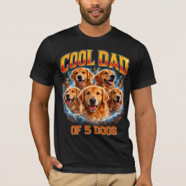 Dog Dad Portrait Personalized Number Custom Design T-Shirt