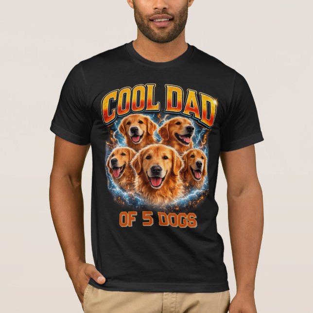 Dog Dad Portrait Personalized Number Custom Design T-Shirt (Vorderseite)