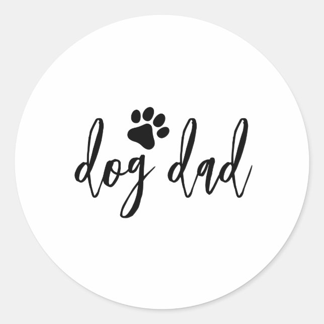Dog dad runder aufkleber (Vorderseite)