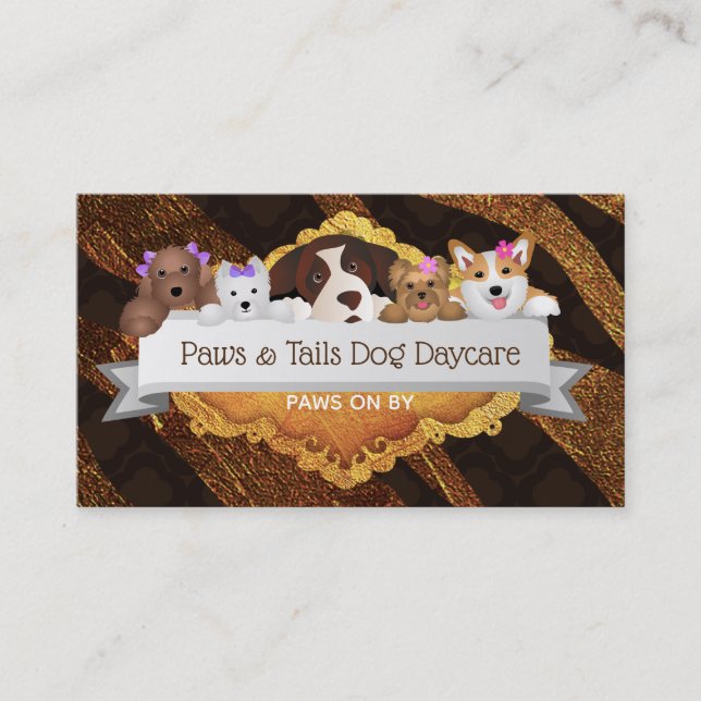 Dog Daycare Business Cards Visitenkarte (Vorderseite)