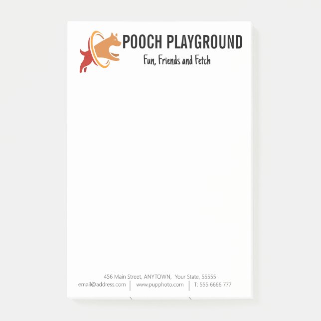 Dog Daycare Business Custom Post-it Klebezettel (Vorderseite)