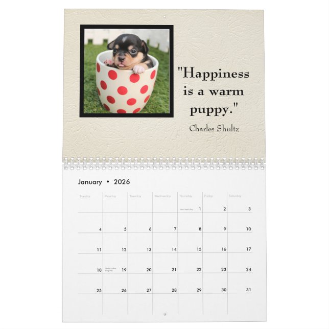 Dog Daze monatliche Kaninchen-Fotos & Quotes Kalender (Jan 2026)