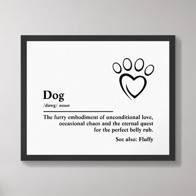 Dog Definition Wall Art Typografy Poster (Von Creator hochgeladen)