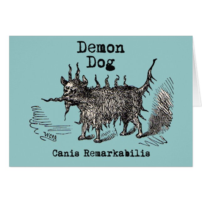 Dog Demon Vintag Funny Niedlich (Vorderseite (Horizontal))
