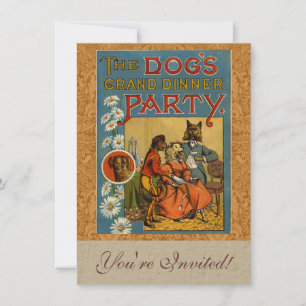 Dog Dinner Party Vintage Hundemodelle Einladung