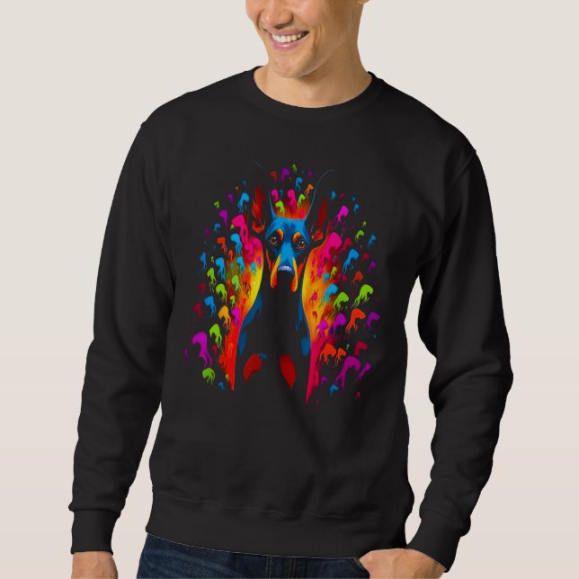 Dog Doberman Pinscher Abstract Art Sweatshirt (Vorderseite)