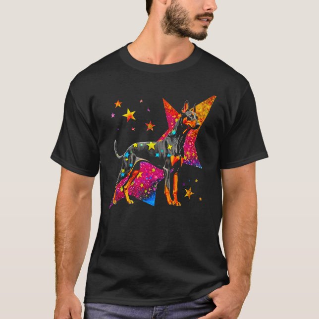 Dog Doberman Pinscher Space Astrophysics T-Shirt (Vorderseite)
