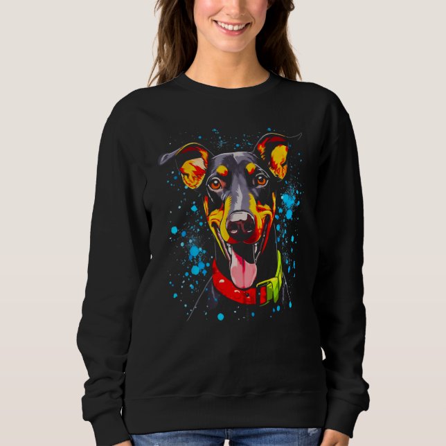 Dog Doberman Pinscher Xmas Sweatshirt (Vorderseite)