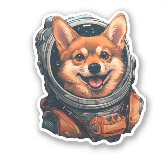 Dog Dog Astro Dog Shiba Inu Sticker (Vorderseite)