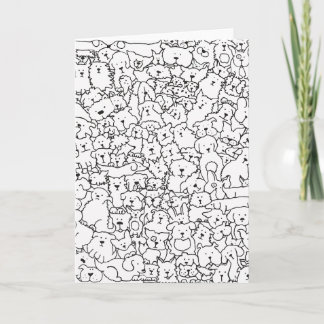Dog Doodle Art Blank Carte pour notes