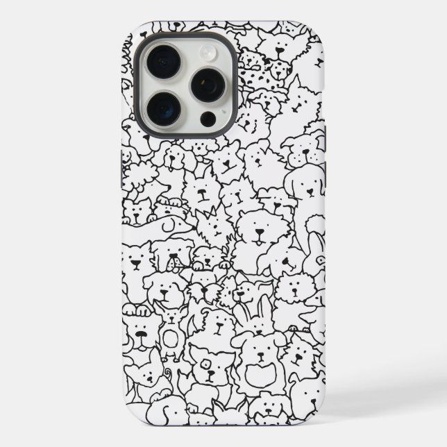 Dog Doodle iPhone Case 15 Pro Max Hülle (Rückseite)