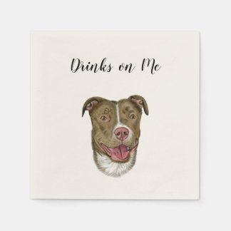 Dog Drinks on Me Napkins (Hund) Serviette