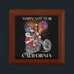 Dog Drives A Motorcycle To California Erinnerungskiste<br><div class="desc">A cute dog dressed as Santa drives a motorcycle to California with a New Year's Evecolorful Spectacular Fireworks celebration Are you a fan of the dog's Christmas season? elegant Happy New Year 2022 with colorful Spectacular Fireworks Festive with A cute dog dressed as Santa drives a motorcycle to California design...</div>