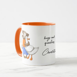 Dog Duck Funny Liebe Script Personalisiert Name Tasse