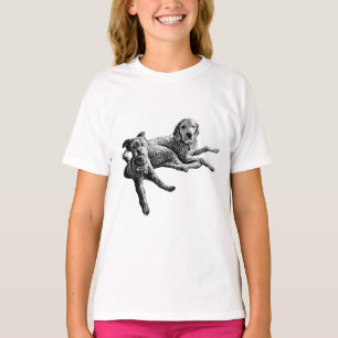 Dog Duo – Tinten-Kunst-Hunde-Liebhaber-T-Shirt T-Shirt