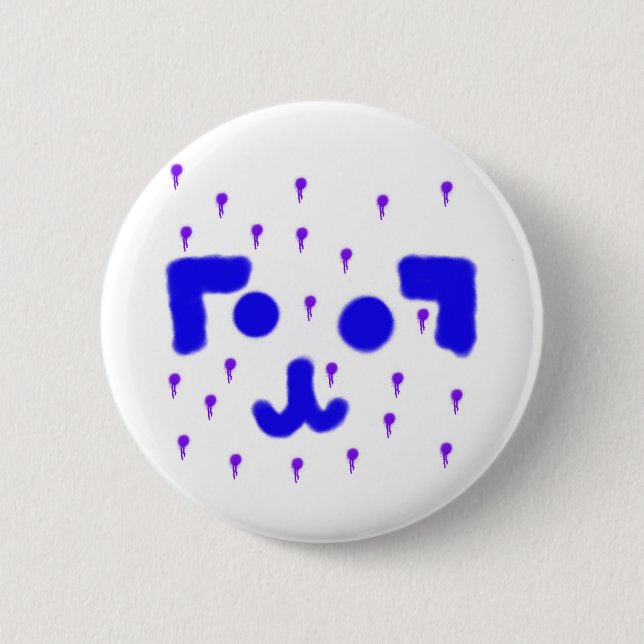 Dog Emoticon Paint Tropfen Button (Vorderseite)